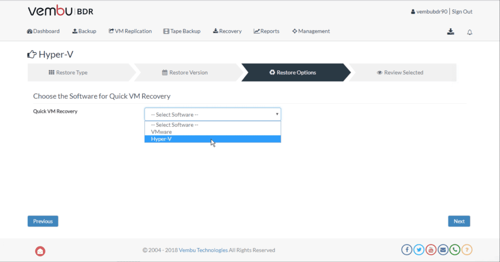 Vembu BDR Suite v3.9.0-Quick-VM