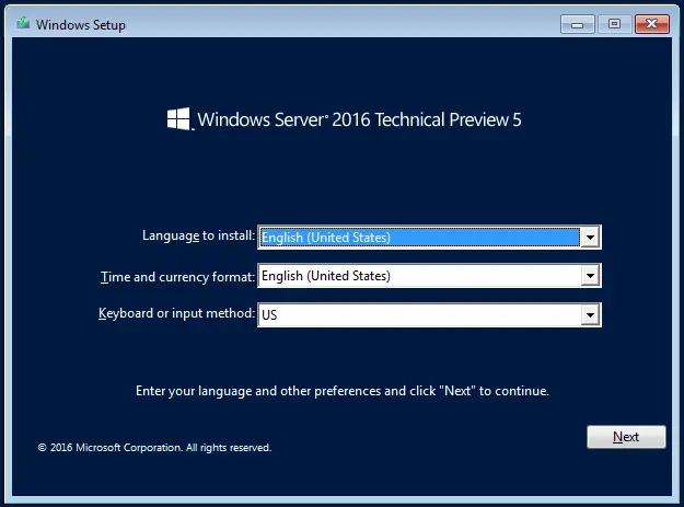Win2016 install first
