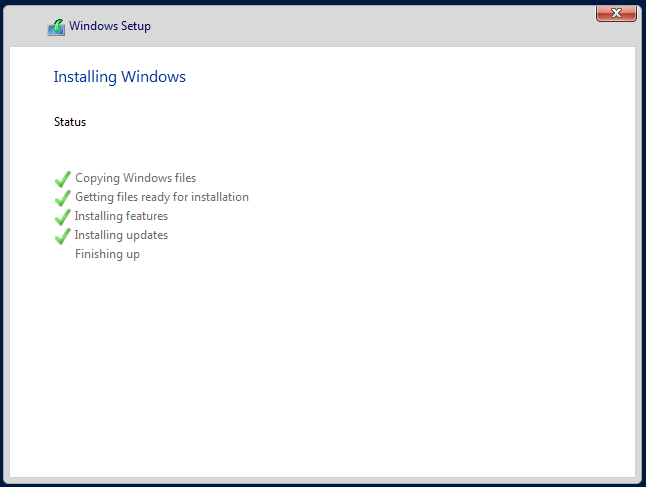 Win2016 installing windows 1