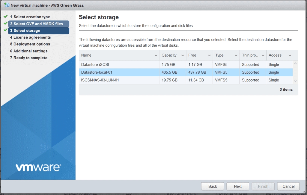 AWS Greengrass on VMware vSphere - Select DS