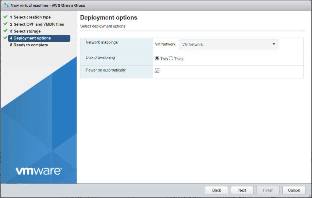 AWS Greengrass on VMware vSphere - Select Network