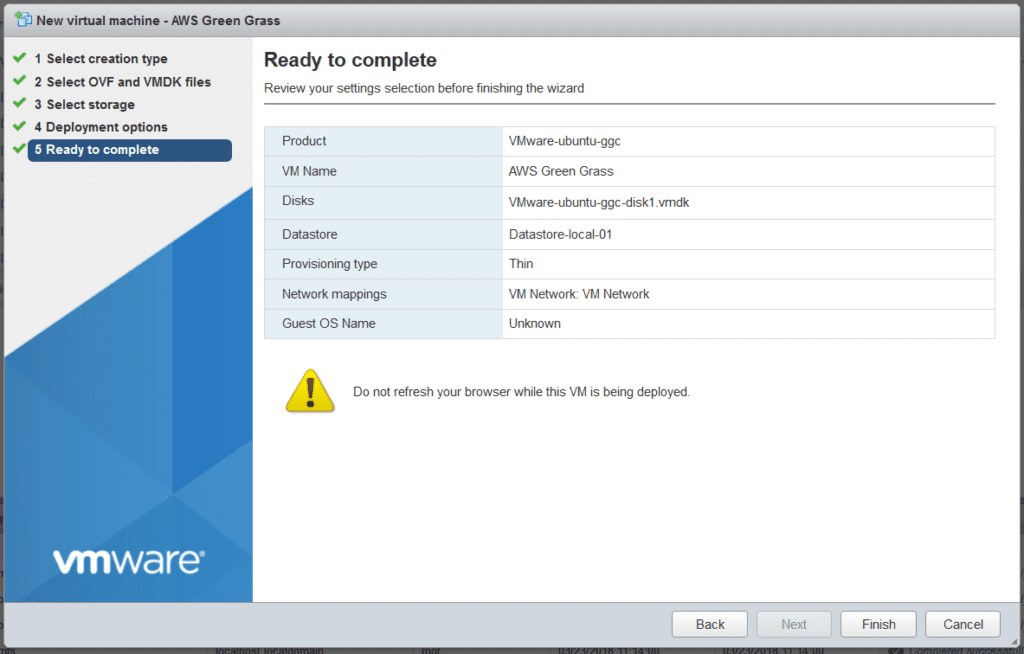 AWS Greengrass on VMware vSphere - Summary