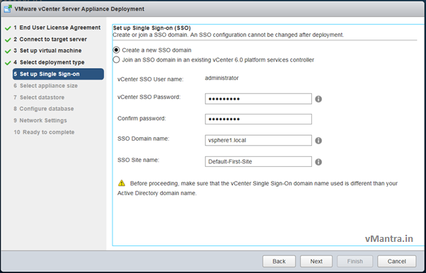 Install VCSA - SSO