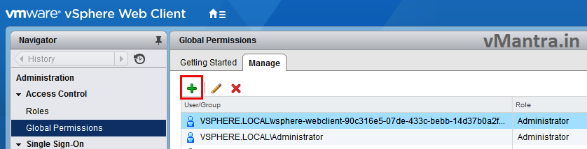 VCSA Add Global Permissions