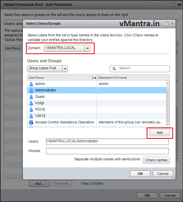 VCSA Add User