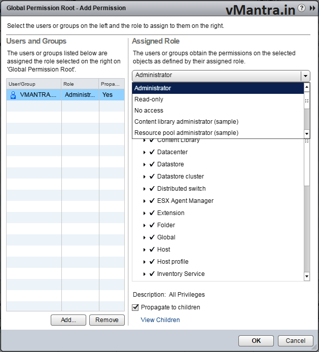 VCSA Assign Role