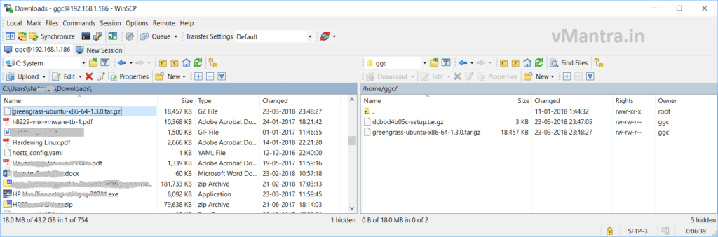 Configure AWS Greengrass on VMware vSphere - file transfer