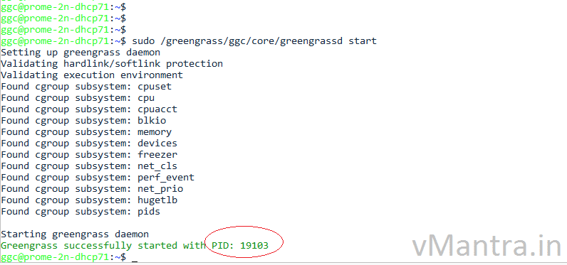 config aws greengrass on vmware vsphere - run greengrass