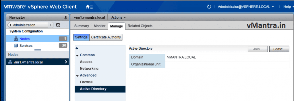 vCSA configuration - after reboot