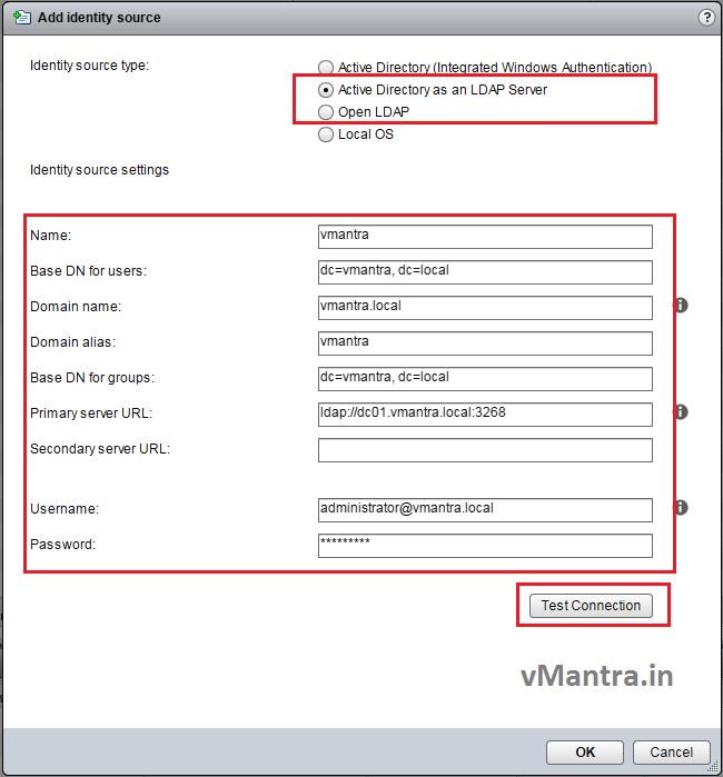 vcsa ldap identity source