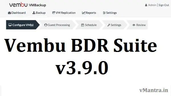 Vembu BDR Suite v3.9.0